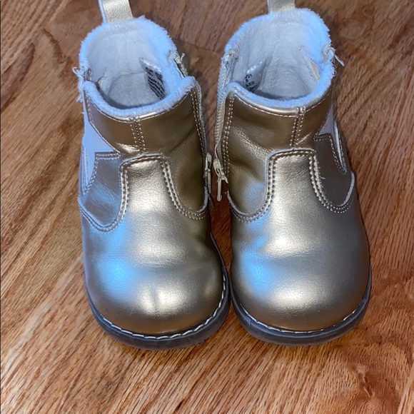 Gold ankle booties for girls